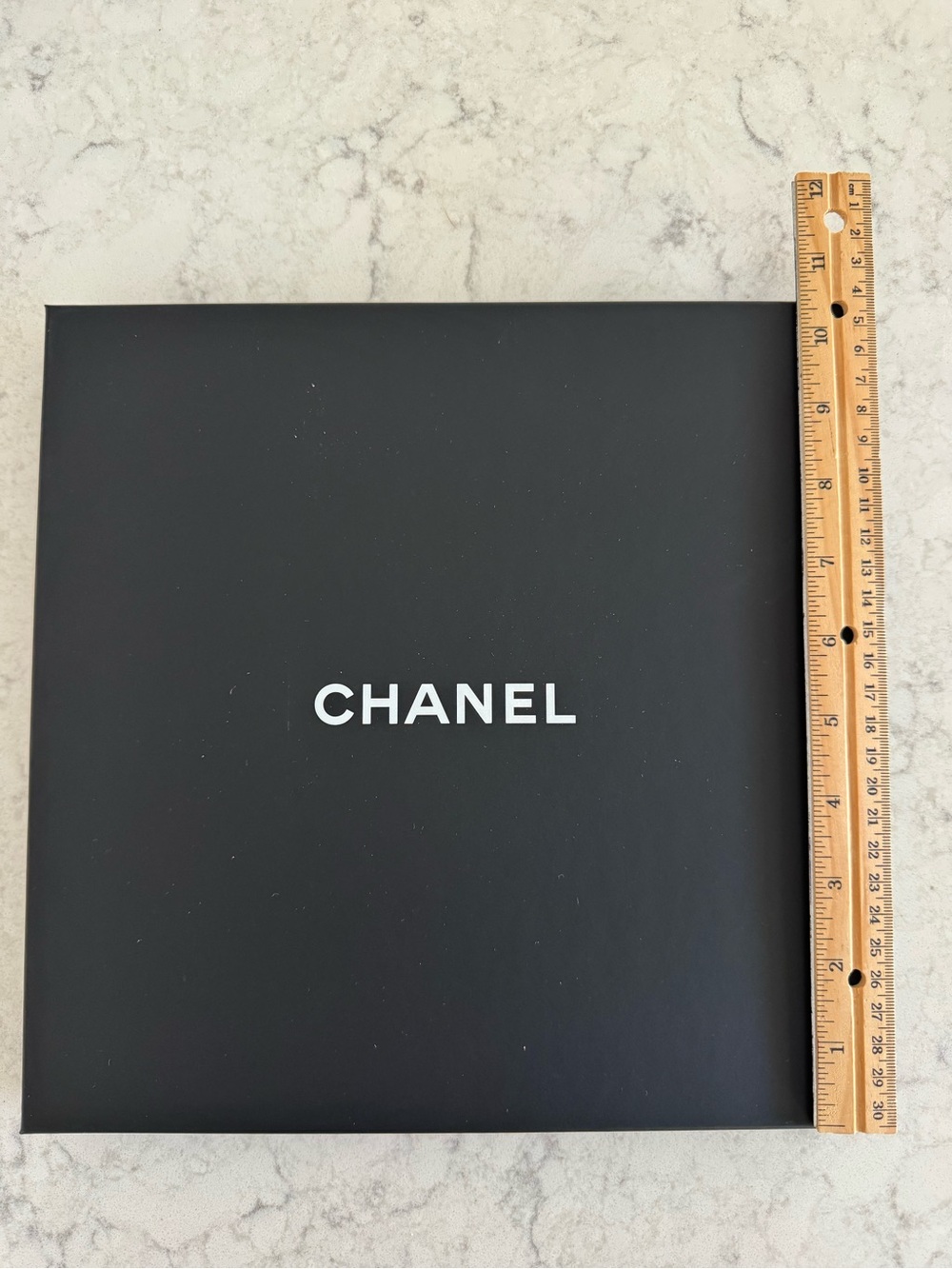 CHANEL Black Box with White Logo Centered